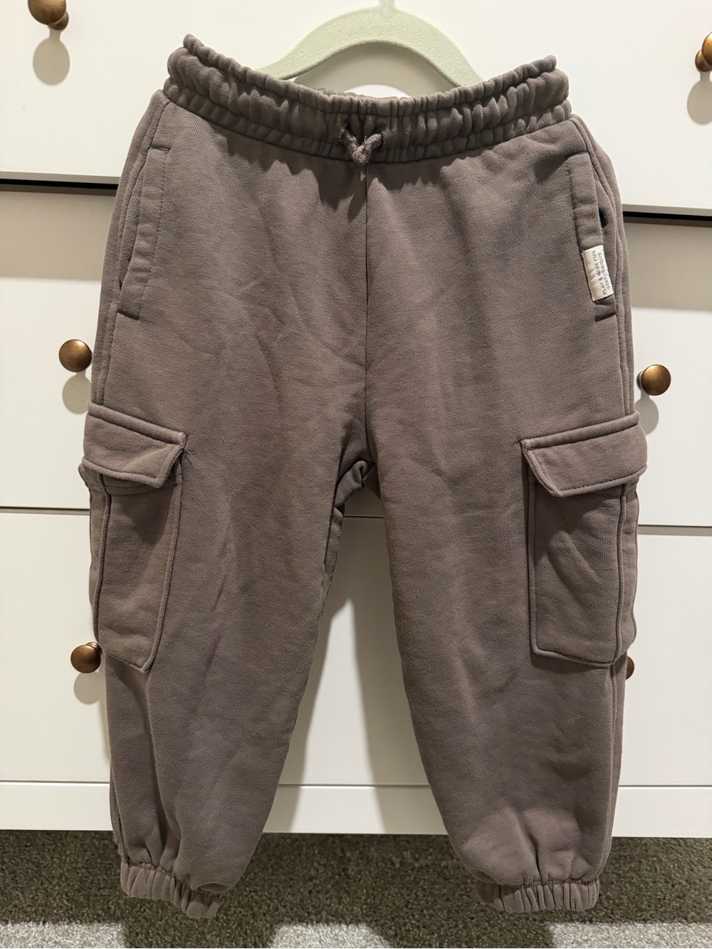 Zara Kids Cargo Joggers - Taupe Brown